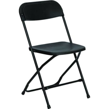 Image for Black Plastic Contour Folding Chair from HD Supply