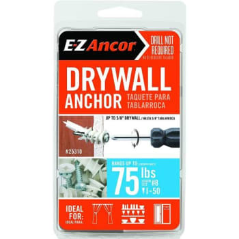 Image for E-Z Ancor Twist-N-Lock 75 Lbs. Medium Duty Drywall Anchors Package Of 50 from HD Supply