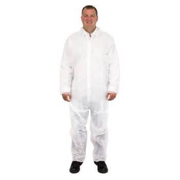 Image for The Safety Zone Polylite Coverall, Zipper In Front, White, 3xl from HD Supply