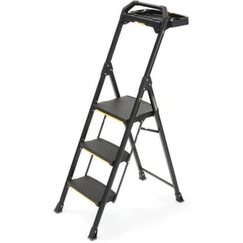 Image for Gorilla Ladders 3-Step Pro-Grade Steel Project Ladder 300 Lb Load Capacity from HD Supply