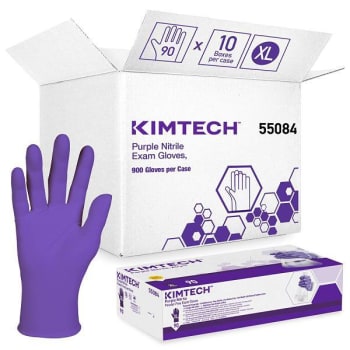 Image for Kimtech Extra Large Purple Nitrile Exam Ambidextrous Gloves (90-Package) from HD Supply