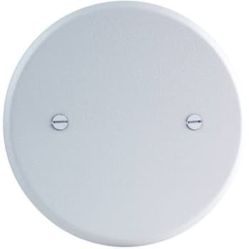 Image for Commercial Electric 5 In Metal White Textured Round Blank Flat Cover from HD Supply