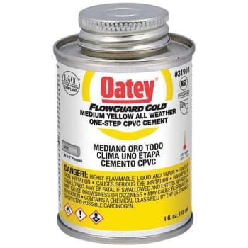 Image for Oatey Flowguard Gold One-Step 4 Oz Medium Yellow All-Weather Cpvc Cement from HD Supply