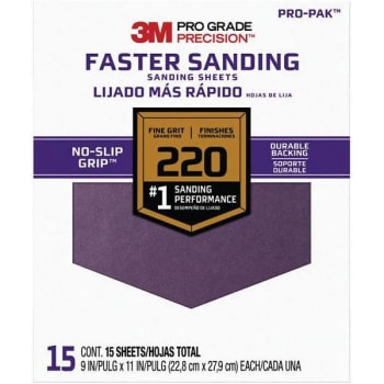 Image for 3m Pro Grade Precision 9 In X 11 In 220 Grit Fine Sanding Sheets Package Of 15 from HD Supply