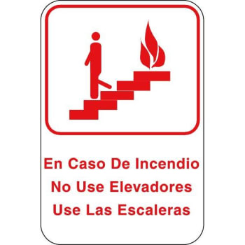 Image for Spanish In Case of Fire Interior Sign, 6 x 9 from HD Supply