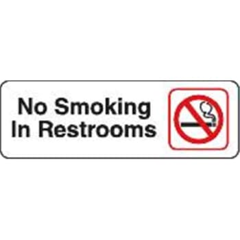Image for No Smoking In Restrooms Interior Sign, 9 x 3 from HD Supply