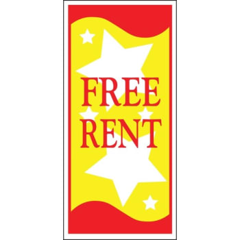 Image for Free Rent Lawn Banner, Red and Yellow, 15 x 32 from HD Supply