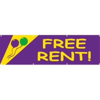 Image for Horizontal Free Rent Banner, Festive, 10' x 3' from HD Supply