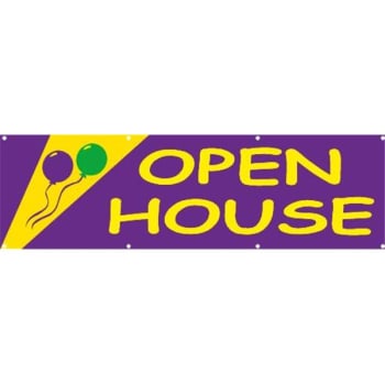 Image for Horizontal Open House Banner, Festive, 10' x 3' from HD Supply