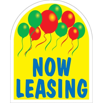 Image for Aluminum Now Leasing Arched Amenity Sign, Balloons, 24 x 30 from HD Supply