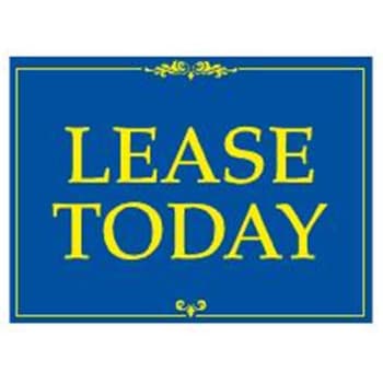 Image for Coroplast Lease Today Amenity Sign, Blue And Yellow, 24 X 18 from HD Supply