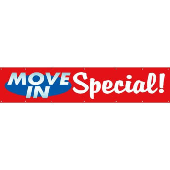 Image for Horizontal Move In Special! Banner, Red/Blue, 20' x 4' from HD Supply