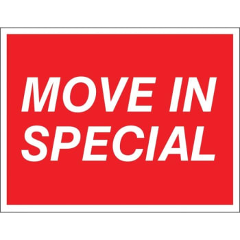 Image for Aluminum Move In Special Amenity Sign, Red/White, 24 x 18 from HD Supply