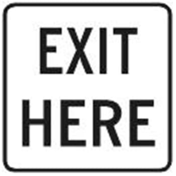 Image for Exit Here Sign, Non-Reflective, 18 x 18 from HD Supply
