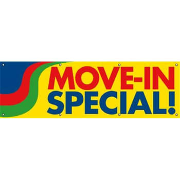 Image for Horizontal Move In Special Banner, Yellow, 10' X 3' from HD Supply
