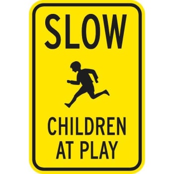 Image for "SLOW" Children At Play Symbol Sign, Reflective, 12 x 18" from HD Supply