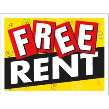 Image for Coroplast Free Rent Contemporary Amenity Sign, 24 x 18 from HD Supply