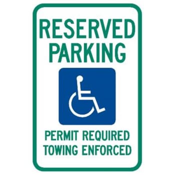 Image for Arkansas Reserved Parking Disabled Parking Sign, Reflective, 12 x 18 from HD Supply