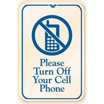 Image for Please Turn Off Cell Interior Sign, Ivory, 6 x 9 from HD Supply