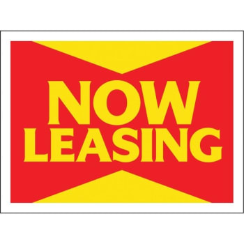 Image for Coroplast Now Leasing Reflective Amenity Sign, Red/yellow, 24 X 18 from HD Supply