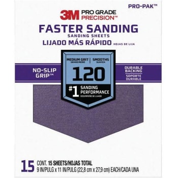 Image for 3m Pro Grade Precision 9 In X 11 In 120 Grit Medium Sanding Sheets Package Of 15 from HD Supply