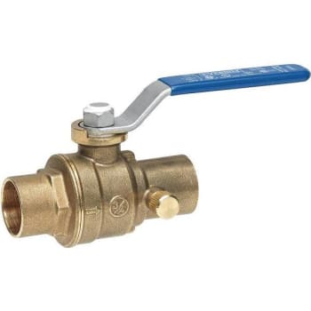 Image for Everbilt 1/2 In Swt X 1/2 In Swt Full Port Lead Free Brass Ball Valve With Drain from HD Supply
