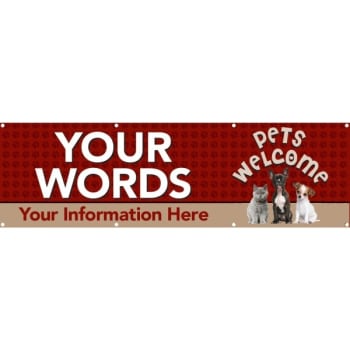 Image for Horizontal Semi-Custom Banner, Furry Pets, 10' X 3' from HD Supply