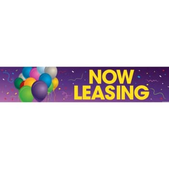 Image for Horizontal Now Leasing Banner, Party, 15' x 4' from HD Supply