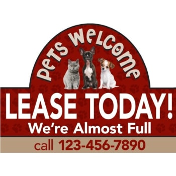 Image for Coroplast Semi-Custom Yard Sign, Arched Furry Pets, 24 x 18 from HD Supply