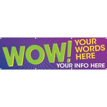 Image for Horizontal Semi-Custom Banner, WOW, 10' x 3' from HD Supply