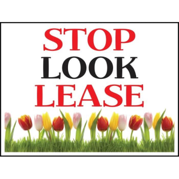 Image for Aluminum Stop! Look! Lease! Amenity Sign, Tulips II, 24 x 18 from HD Supply