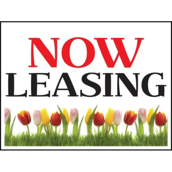 Image for Aluminum Now Leasing Amenity Sign, Tulips II, 24 x 18 from HD Supply