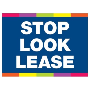 Image for Aluminum Stop! Look! Lease! Amenity Sign, Color Bands, 24 x 18 from HD Supply
