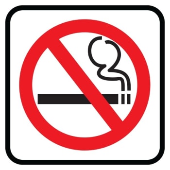 Smoking Logo Sign, Non-Reflective, 12 x 12