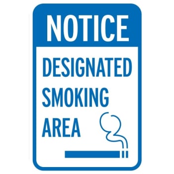Image for Designated Smoking Area Sign, Non-Reflective, 12 x 18 from HD Supply