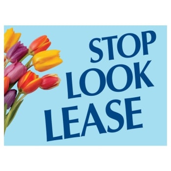 Image for Aluminum Stop! Look! Lease! Amenity Sign, Tulips, 24 x 18 from HD Supply