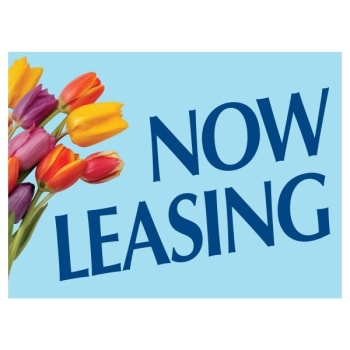 Image for Aluminum Now Leasing Amenity Sign, Tulips, 24 x 18 from HD Supply