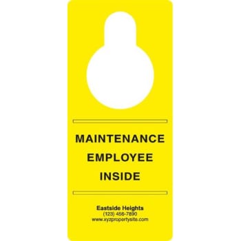 Image for Plastic Door Tags Maintenance Employee Inside, 3-1/2 X 8", Package Of 10 from HD Supply
