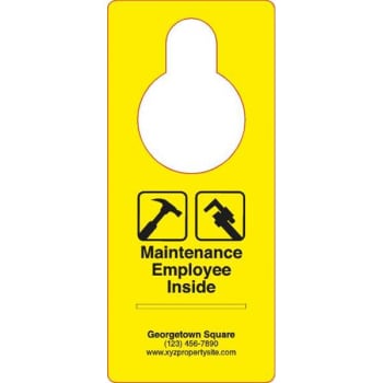 Maintenance Employee Inside Personalized Plastic Door Tags Package Of 10