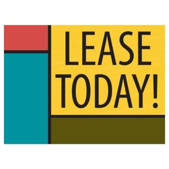 Image for Coroplast Lease Today! Amenity Sign, Geometric, 24 x 18 from HD Supply