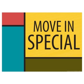 Image for Coroplast Move In Special Amenity Sign, Geometric, 24 x 18 from HD Supply