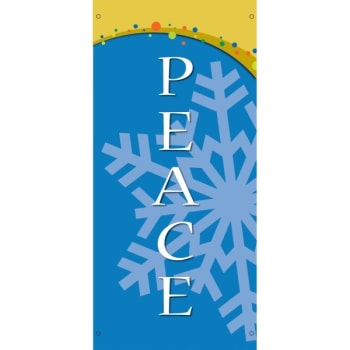 Image for Holiday Themed Boulevard Banner, Snow Flurries/Blue, 30 x 60 from HD Supply