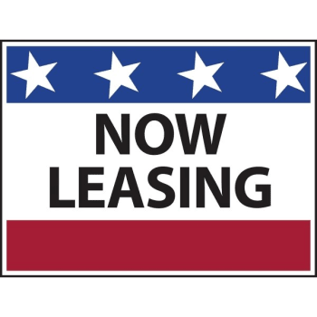 Image for Aluminum Now Leasing Reflective Amenity Sign, Patriotic, 24 x 18 from HD Supply