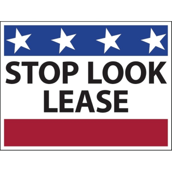 Image for Aluminum Stop Look Lease Reflective Amenity Sign, Patriotic, 24 x 18 from HD Supply