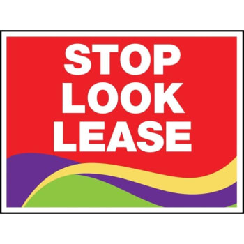 Image for Coroplast Stop Look Lease Amenity Sign, Swirls, 24 x 18 from HD Supply