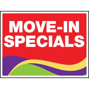 Image for Aluminum Move In Special Yard Sign, Swirls, 24 x 18 from HD Supply