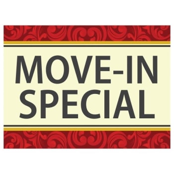 Image for Coroplast Move In Special Amenity Sign, Filigree, 24 x 18 from HD Supply