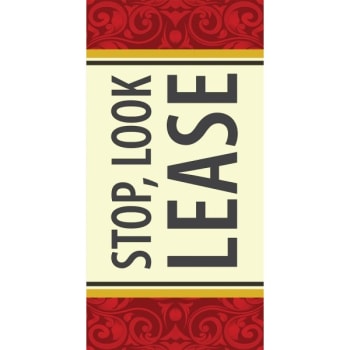 Image for Stop! Look! Lease! Lawn Banner, Filigree, 15 X 32" from HD Supply
