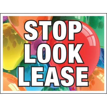 Image for Aluminum Stop Look Lease Reflective Amenity Sign, Bright Balloons, 24" X 18" from HD Supply