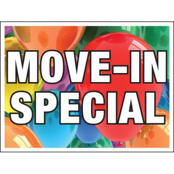 Image for Aluminum Move In Special Reflective Amenity Sign, Bright Balloons, 24 x 18 from HD Supply